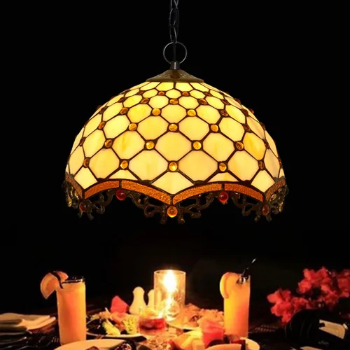 Vista 3 de Tiffany - Pantalla de repuesto para lámpara de cristal, accesorios para lámparas de mesa, lámpara de pie, lámpara de techo, lámpara colgante