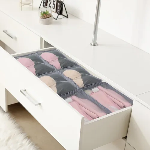 Vista 5 de 12 cubos de equipaje organizadores de equipaje pequeños de malla para ropa interior, bolsas plegables para ropa interior, bolsas de lavandería
