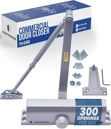 Vista 9 de Cierrapuertas comercial resistente (negro) – Cierre automático de puerta para uso comercial – Bisagra de resorte hidráulico automático de grado 1