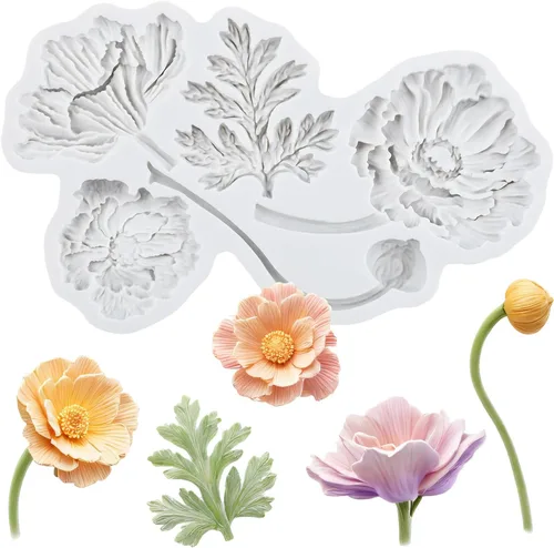 Vista 27 de Molde de Silicona de Flores Moldes de Fondant de Flores de Hibisco para Decoración de Pasteles Decoración para Cupcakes Dulces Chocolate Postres