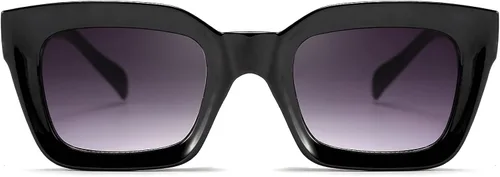 Vista 2 de FEISEDY Gafas de sol clásicas para mujer, gafas de sol cuadradas gruesas, marco grueso, UV400 B2471