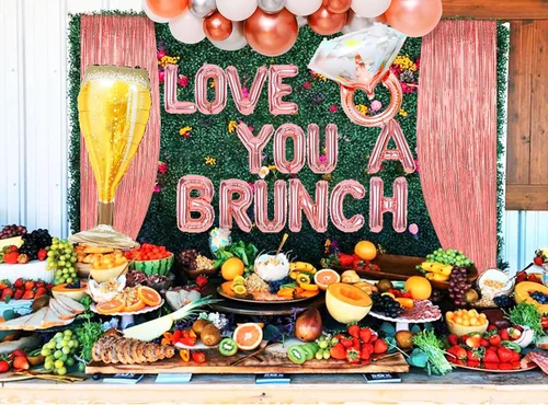 Vista 7 de LaVenty Juego de 48 globos de oro rosa Love You a Brunch y decoración para despedida de soltera, fiesta