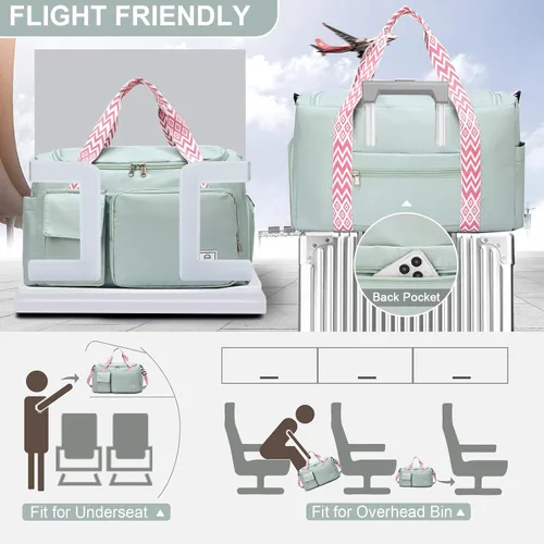 Vista 62 de Pequeña bolsa de gimnasio para mujer, bolsa de viaje con compartimento para zapatos