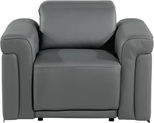 Vista 22 de Blackjack Furniture Mario - Sofá biplaza reclinable de cuero italiano de grano superior con reposacabezas y asientos ajustables, cargadores USB