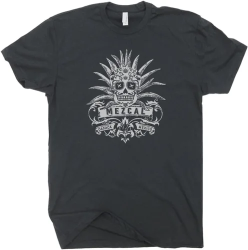 Vista 2 de Mezcal - Camiseta vintage de tequila para hombre y mujer, diseño de calavera de azúcar Mescal, Tijuana, México, Dia De Los Muertos, Margarita