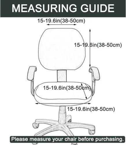 Vista 2 de Shukii Funda impermeable para silla de escritorio de oficina, funda de piel sintética, elástica, giratoria, para silla de computadora, protector