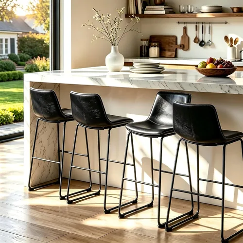 Vista 15 de OLIXIS 26" Counter Height Bar Stools Set of 2 for Kitchen Negro