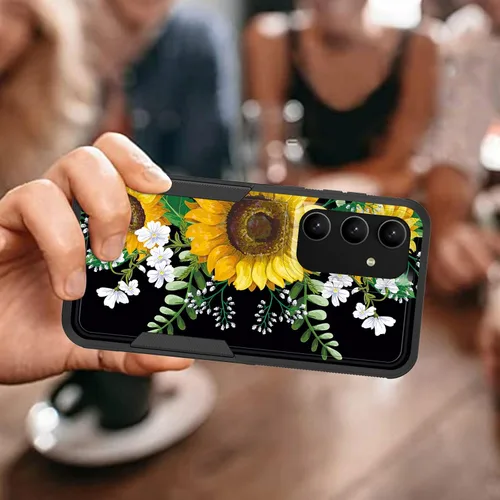 Vista 338 de Funda para Galaxy A14 5G, resistente de doble capa híbrida de policarbonato duro, goma suave, a prueba de golpes, funda protectora resistente