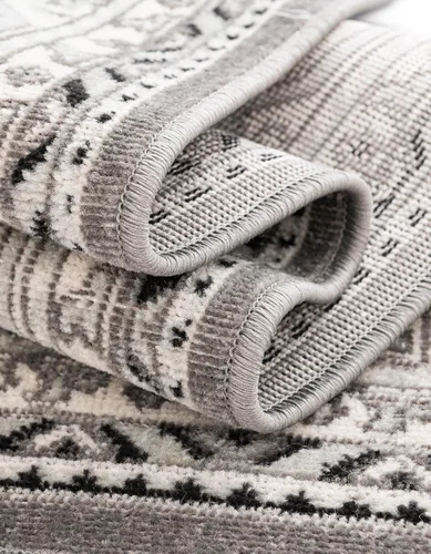 Vista 5 de Unique Loom Williamsburg Collection Area Rug - Allover (2' x 3' 1" Rectangle Gray/Black)