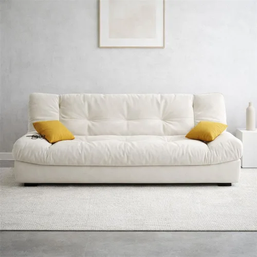Vista 20 de Sofá futón extraíble resistente a desgarros, sofá futón convertible estilo moderno y simple con respaldo acolchado para sala de estar, apartamento