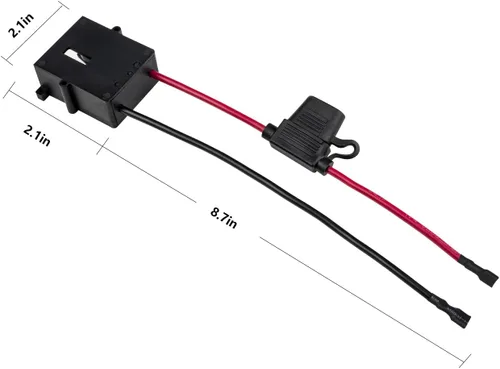 Vista 2 de SefePoder Conector de arnés de cable de repuesto compatible con batería de Power Wheels de 12 voltios, cable de 12AWG con fusible, baterías de litio