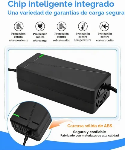 Vista 7 de Cargador de 54.6V 3A/5A con 6 enchufes adecuado para varias baterías de litio, como cortacésped y baterías de litio para sillas de ruedas, etc.