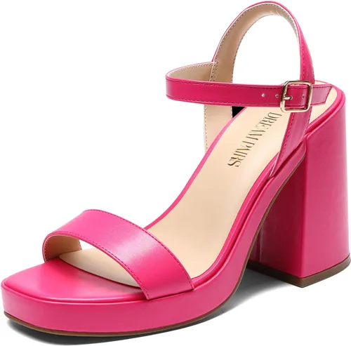 Vista 13 de DREAM PAIRS Sandalias de tacón para mujer con plataforma gruesa