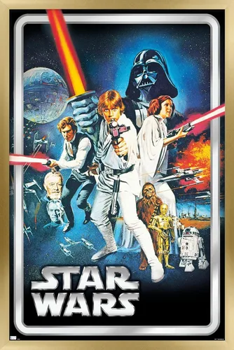 Vista 14 de Trends International Star Wars: A New Hope - Póster clásico de pared, 34 pulgadas de largo x 22.4 pulgadas, versión enmarcada en blanco