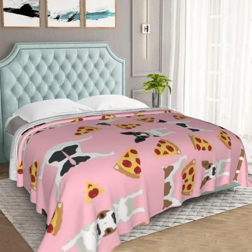 Vista 6 de Rat Terrier - Manta estampada de perro, súper suave y cómoda, 50 x 40 pulgadas, manta cálida reversible y mullida para cama, sofá, viajes, campamento