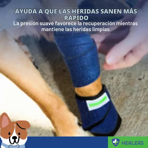 Vista 6 de Healers PetCare - Vendajes ajustables para perros con insertos de gasa, envoltura elástica transpirable para cuidado de heridas y apoyo articular