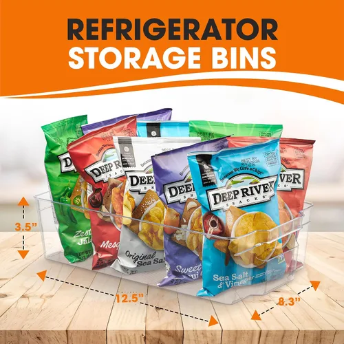 Vista 4 de Cheer Collection Contenedores organizadores transparentes para refrigerador, sin BPA, para despensa, refrigerador, herramientas y gabinetes, 12.5