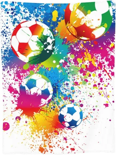 Vista 5 de Manta deportiva de fútbol, divertida pelota súper suave y cálida, para sofá, dormitorio, sofá, oficina, automóvil, acogedora manta de cama
