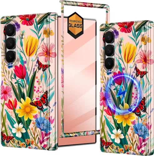Vista 12 de Hekodonk Funda para Galaxy Z Flip 7, compatible con MagSafe, protector de pantalla integrado, protección de bisagra, magnética, delgada, a prueba