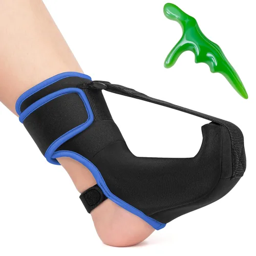 Vista 9 de Calcetín de férula nocturna para fascitis plantar mejorado, soporte para fascitis plantar para mujeres y hombres con soporte de arco para tendinitis