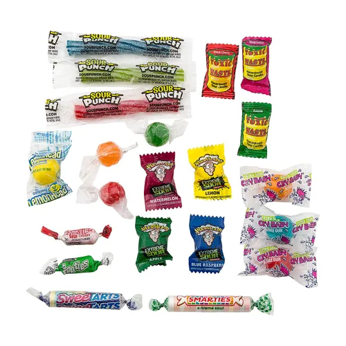Vista 2 de Surtido de dulces agrios a granel, 1000 piezas envueltas individualmente, 10 libras, dulces de Halloween y fiesta