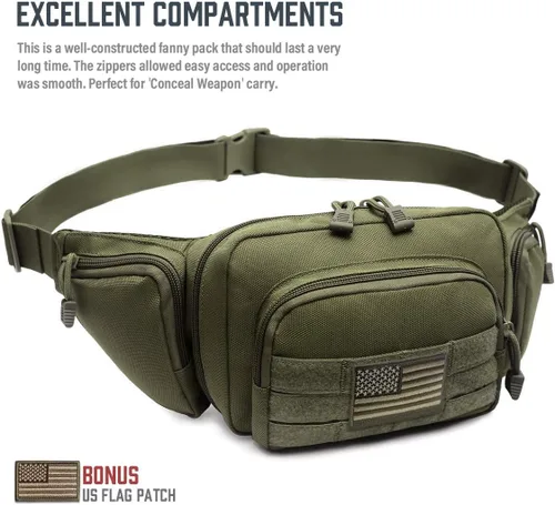 Vista 3 de LIVANS Cangurera de transporte oculto, bolsa táctica para pistola de transporte para hombre, funda de ocultación para armas de 1911 y G 17, 19, 20