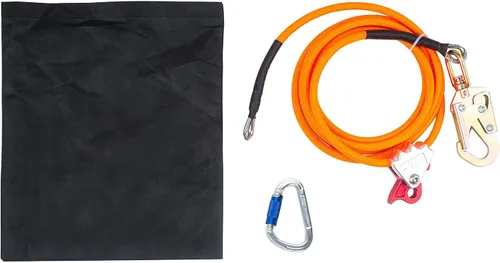 Vista 2 de Kit de línea de acero de 1/2 "x 8' para árboles trepadores Cordón ajustable con núcleo de acero para escalada de árboles, arnés de cordón Flipline