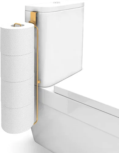 Vista 14 de Conworld Soporte de Papel Higiénico Dorado de Níquel Cepillado para 3 Rollos de Papel Higiénico, 1 Paquete Almacenamiento de Papel Higiénico de Baño