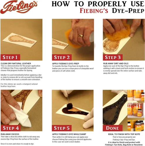 Vista 2 de Fiebing's Botella de 4 onzas líquidas de preparación de tinte para cuero, Claro