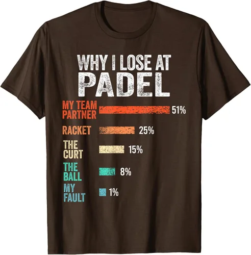 Vista 7 de Why I Lose at Padel Funny Game Padel Hombres Mujeres Camiseta de Padel