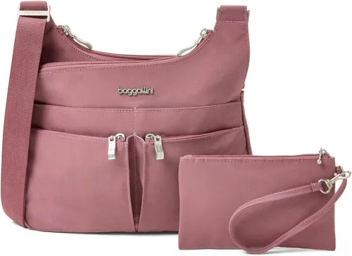 Vista 13 de Baggallini Crossbody Travel Bag 11x8.5 Lightweight Water-resistant Nylon Handbag Manzana