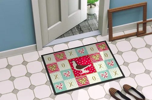 Vista 4 de Caroline's Treasures CK5370MAT - Felpudo grande con diseño de palomas de 18 x 27 pulgadas, tapete rojo para puerta delantera, para interiores