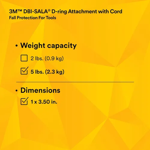 Vista 10 de 3M - DR-CORD-10PK DBI-SALA Protección contra caídas para herramientas, 1500009, cable de anillo en D con lazo, cinchas a herramientas que pesan