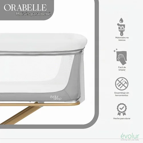 Vista 4 de Evolur Orabelle - Cuna portátil para bebé, plegable con bolsa de viaje