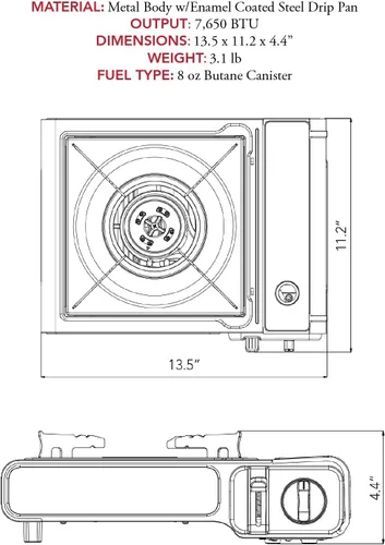 Vista 8 de Estufa portátil de butano Gas One con estuche: encendido automático, control preciso del calor - para acampar, tailgating y cocinar al aire libre