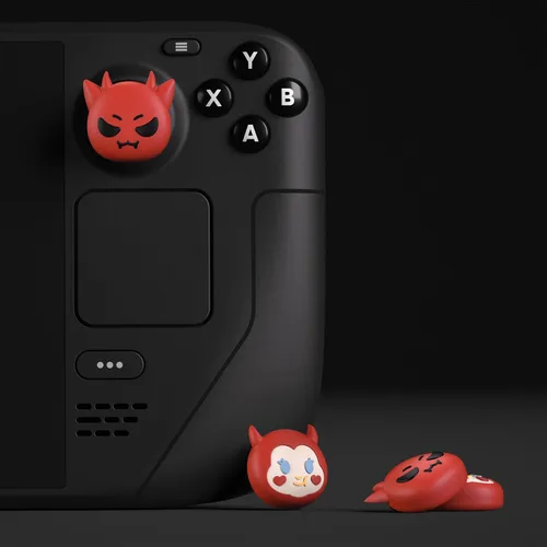 Vista 6 de PlayVital Halloween Thumb Grip Caps for Steam Deck LCD, Silicone Thumbsticks Grips Joystick Caps for Steam Deck OLED - Little Devils