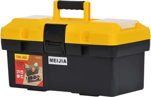 Vista 5 de MEIJIA Caja de almacenamiento portátil de herramientas, organizadores con bandeja desmontable y cubierta superior de almacenamiento disponible