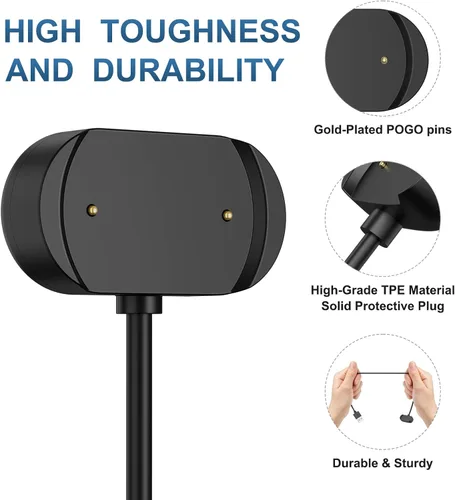 Vista 4 de Wanme Cargador para Amazfit GTR 4 / GTR 3 / GTR 3 Pro/GTS 4 / GTS 3 / T-Rex 2, cable de carga de repuesto de 3.3 pies (USB)