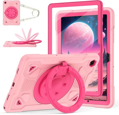 Vista 8 de Funda para Samsung Galaxy Tab A9+/ A9 Plus de 11 pulgadas 2023 con protector de pantalla con soporte giratorio de 360°, correa para el hombro, funda