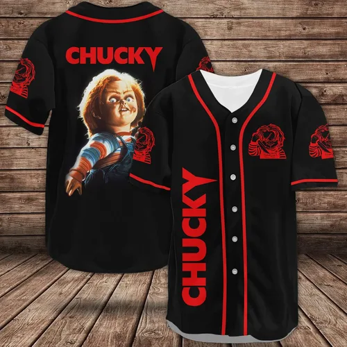 Vista 2 de Camiseta de béisbol gráfica, linda camiseta de béisbol de personajes de película de dibujos animados, regalo para hombres y mujeres, divertida