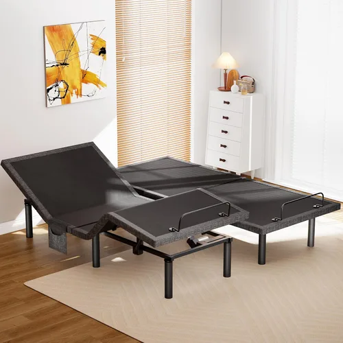 Vista 8 de AMADA HOMEFURNISHING Base de cama ajustable con masaje, base de cama ajustable individual XL controlada por aplicación con 4 puertos USB y luz LED