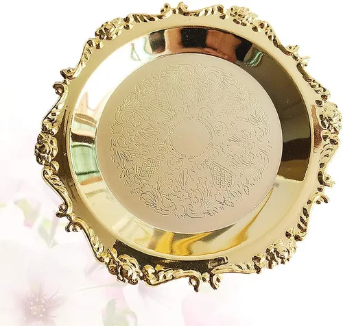 Vista 7 de EXCEART Pulseras con dijes de bandeja de joyería dorada regalos para tus amigos, familiares y más regalos. Organizador de collares, plato de joyería