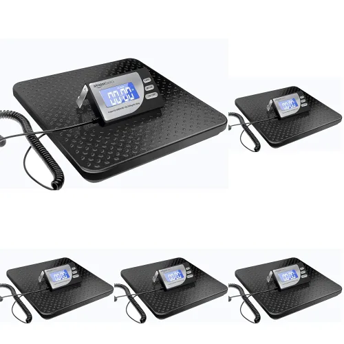 Vista 9 de Amazon Basics Báscula postal digital, adaptador de CA, capacidad de 65 lb, precisión de 0.1 oz, negra