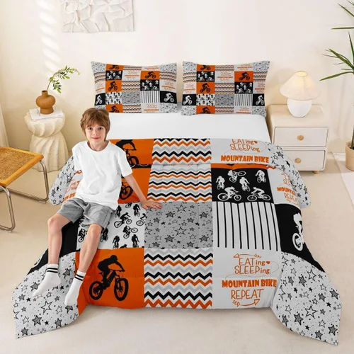 Vista 81 de Erosebridal Softball Comforter Set Patchwork Buffalo Plaid Twin Bedding Sets for Girls Kids Teens Child Galaxy Stars Ball Game Baseball Comforter
