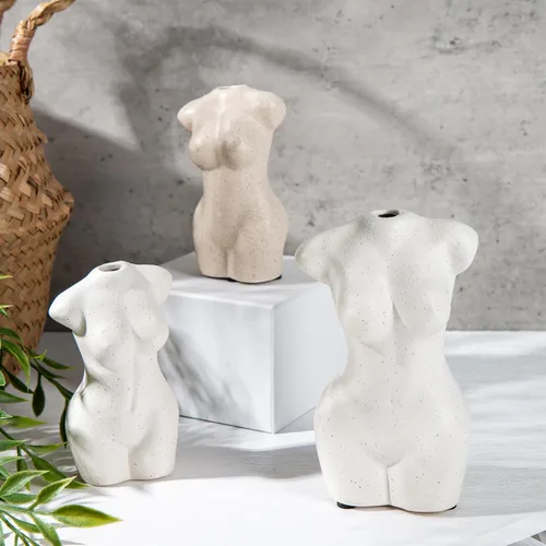 Vista 4 de Briful Mini jarrón de cuerpo – Decoración de estante de forma femenina, escultura en forma de cuerpo, bonito jarrón de flores para decoración