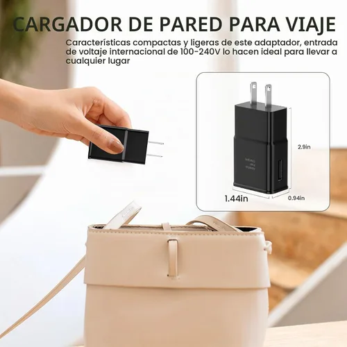 Vista 6 de Adaptador de carga rápida adaptable de carga rápida para teléfono Samsung