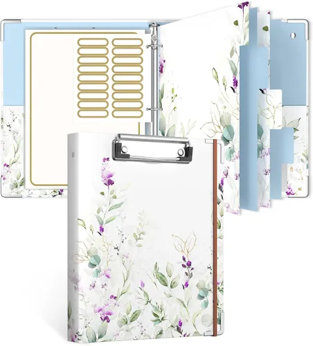 Vista 21 de Rouidr Carpeta de 3 anillos con portapapeles, 1 pulgada, 8.5 x 11 pulgadas, tamaño carta, carpetas organizadoras con pestañas divisorias y fundas