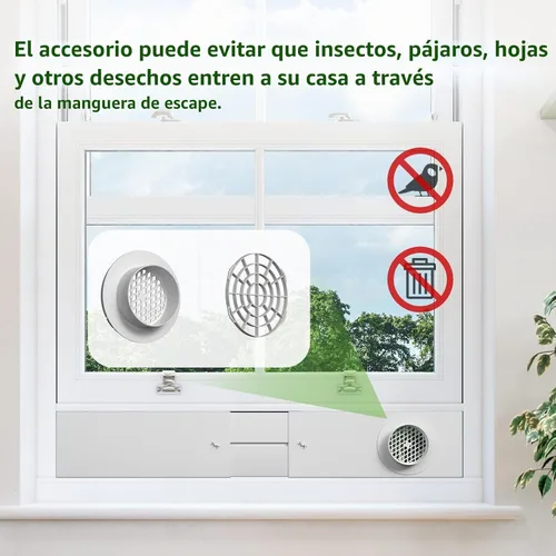 Vista 7 de Kit de ventana de ventilación para secadora, apto para conductos de 4 pulgadas y manguera de CA de 5.9 pulgadas para ventana corredera