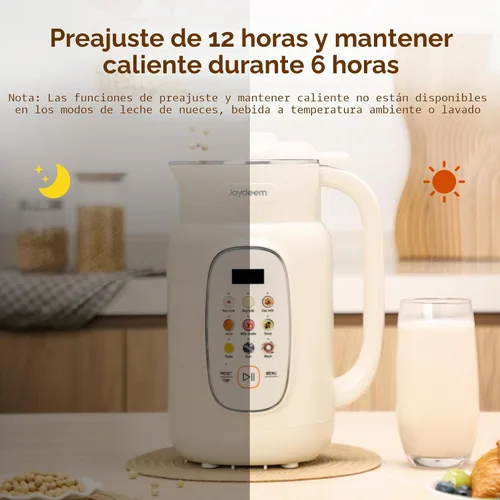 Vista 6 de Joydeem Máquina para fabricar leche de nueces, control de temperatura ajustable, 46oz almendra, soja, avena, licuadora de bebidas no lácteas a base