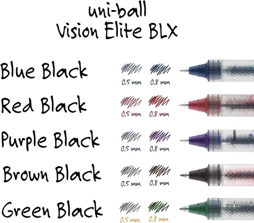 Vista 4 de uni-ball 69020 VISION ELITE - Bolígrafo impermeable con punta rodante, tinta azul/negra